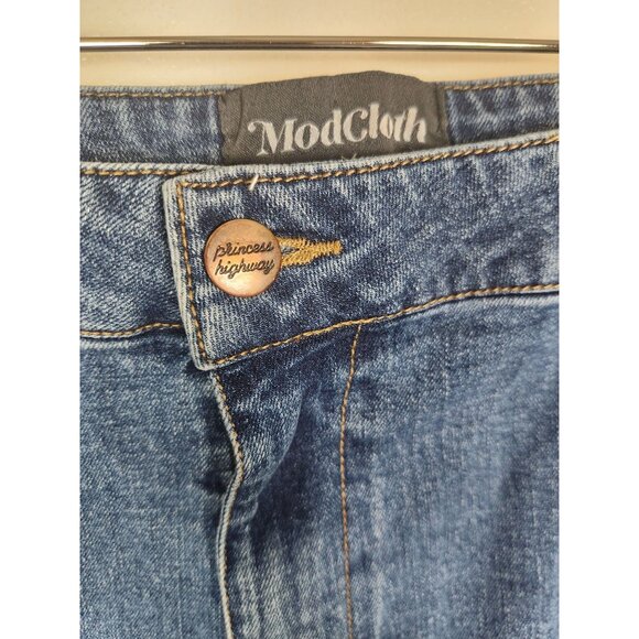 ModCloth x Princess Highway Women's Sz. 26W Floral Embroidered Wide Leg Jeans - Picture 4 of 7